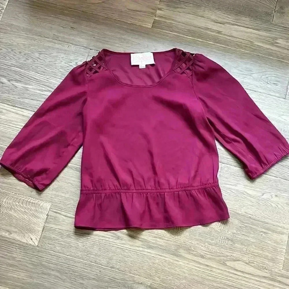RORY Beca | Plum  fuchsia quarter sleeve blouse - Picture 1 of 9